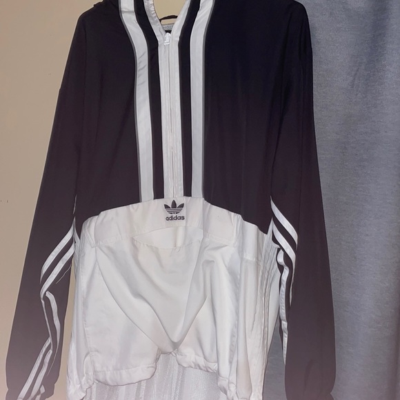 Black and White Adidas Originals Windbreaker